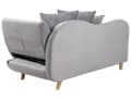 Miniatyrbillede 8 af 11: Chaiselong Lysegrå Velour Lyst Træben 2 Personers Blød Polstret Hjørnesofa Daybed med Opbevaring Stue Retro Rygpuder Tilbehør Inspiration