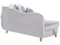 Miniatyrbillede 9 af 11: Chaiselong Lysegrå Velour Lyst Træben 2 Personers Blød Polstret Hjørnesofa Daybed med Opbevaring Stue Retro Rygpuder Tilbehør Inspiration