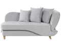 Miniatyrbillede 1 af 11: Chaiselong Lysegrå Velour Lyst Træben 2 Personers Blød Polstret Hjørnesofa Daybed med Opbevaring Stue Retro Rygpuder Tilbehør Inspiration