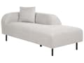 Miniatyrbillede 4 af 11: Chaiselong lysegrå 170 x 65 x 84 cm stof metal venstrevendt hånd dekorativ pude retro moderne stil