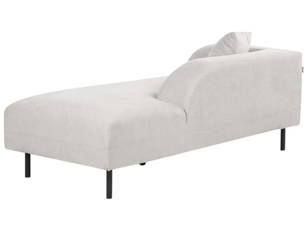 Chaiselong lysegrå 170 x 65 x 84 cm stof metal venstrevendt hånd dekorativ pude retro moderne stil