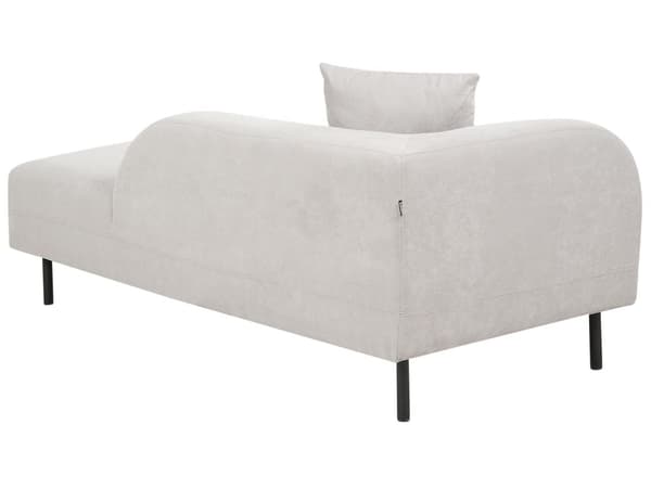 Chaiselong lysegrå 170 x 65 x 84 cm stof metal venstrevendt hånd dekorativ pude retro moderne stil
