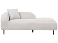 Miniatyrbillede 1 af 11: Chaiselong lysegrå 170 x 65 x 84 cm stof metal venstrevendt hånd dekorativ pude retro moderne stil