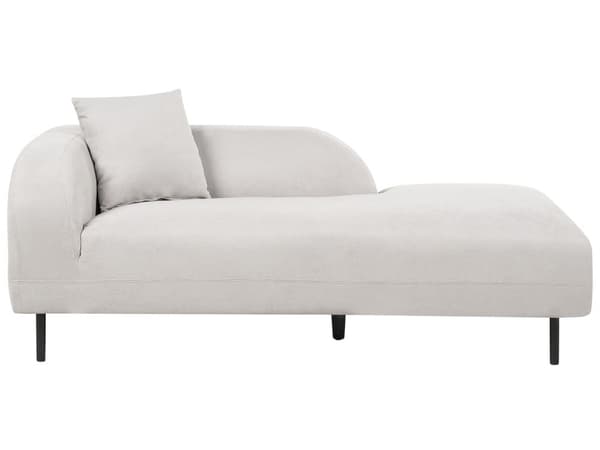 Chaiselong lysegrå 170 x 65 x 84 cm stof metal venstrevendt hånd dekorativ pude retro moderne stil