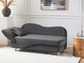 Miniatyrbillede 4 af 11: Chaiselong Mørkegrå Velour Lyst Træben 2 Personers Blød Polstret Hjørnesofa Daybed med Opbevaring Stue Retro Rygpuder Tilbehør Inspiration