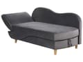 Miniatyrbillede 6 af 11: Chaiselong Mørkegrå Velour Lyst Træben 2 Personers Blød Polstret Hjørnesofa Daybed med Opbevaring Stue Retro Rygpuder Tilbehør Inspiration