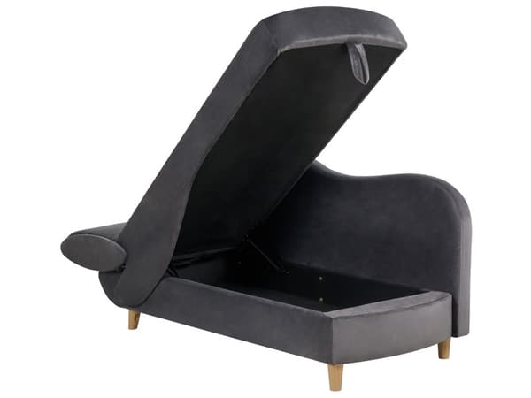 Chaiselong Mørkegrå Velour Lyst Træben 2 Personers Blød Polstret Hjørnesofa Daybed med Opbevaring Stue Retro Rygpuder Tilbehør Inspiration