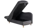 Miniatyrbillede 7 af 11: Chaiselong Mørkegrå Velour Lyst Træben 2 Personers Blød Polstret Hjørnesofa Daybed med Opbevaring Stue Retro Rygpuder Tilbehør Inspiration