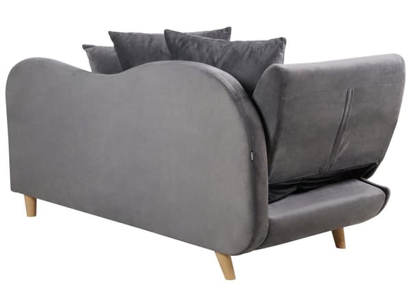 Chaiselong Mørkegrå Velour Lyst Træben 2 Personers Blød Polstret Hjørnesofa Daybed med Opbevaring Stue Retro Rygpuder Tilbehør Inspiration