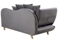 Miniatyrbillede 8 af 11: Chaiselong Mørkegrå Velour Lyst Træben 2 Personers Blød Polstret Hjørnesofa Daybed med Opbevaring Stue Retro Rygpuder Tilbehør Inspiration