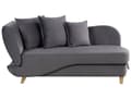 Miniatyrbillede 1 af 11: Chaiselong Mørkegrå Velour Lyst Træben 2 Personers Blød Polstret Hjørnesofa Daybed med Opbevaring Stue Retro Rygpuder Tilbehør Inspiration