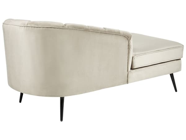 Schäslong Beige klädsel Sammet Svarta metallben Höger Modern Design Vardagsrumsmöbler