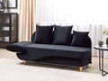 Miniatyrbillede 6 af 11: Chaiselong Sort Velour Lyst Træben 2 Personers Blød Polstret Hjørnesofa Daybed med Opbevaring Stue Retro Rygpuder Tilbehør Inspiration