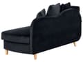 Miniatyrbillede 10 af 11: Chaiselong Sort Velour Lyst Træben 2 Personers Blød Polstret Hjørnesofa Daybed med Opbevaring Stue Retro Rygpuder Tilbehør Inspiration