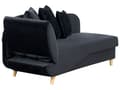 Miniatyrbillede 11 af 11: Chaiselong Sort Velour Lyst Træben 2 Personers Blød Polstret Hjørnesofa Daybed med Opbevaring Stue Retro Rygpuder Tilbehør Inspiration