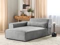 Miniatyrbillede 2 af 8: Chaiselong Grå Polyester Daybed med Ryglæn Gæsteseng Multifunktionel Chaise Højrevendt Sofa Moderne til Stuen