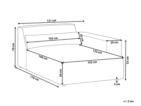 Chaiselong Grå Polyester Daybed med Ryglæn Gæsteseng Multifunktionel Chaise Venstrevendt Sofa Moderne til Stuen