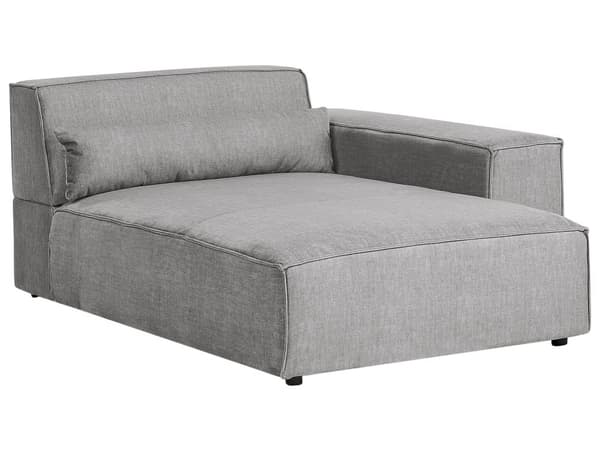 Chaiselong Grå Polyester Daybed med Ryglæn Gæsteseng Multifunktionel Chaise Venstrevendt Sofa Moderne til Stuen