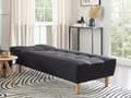 Miniatyrbillede 4 af 9: Chaiselong Sort Polyester Daybed med Justerbart Ryglæn Gæsteseng Multifunktionel Chaise Sofa Moderne til Stuen