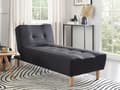 Miniatyrbillede 2 af 9: Chaiselong Sort Polyester Daybed med Justerbart Ryglæn Gæsteseng Multifunktionel Chaise Sofa Moderne til Stuen
