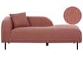 Miniatyrbillede 1 af 11: Chaiselong Lyserød Boucle Daybed med Ryglæn Gæsteseng Multifunktionel Chaise Højrevendt Sofa Moderne til Stuen