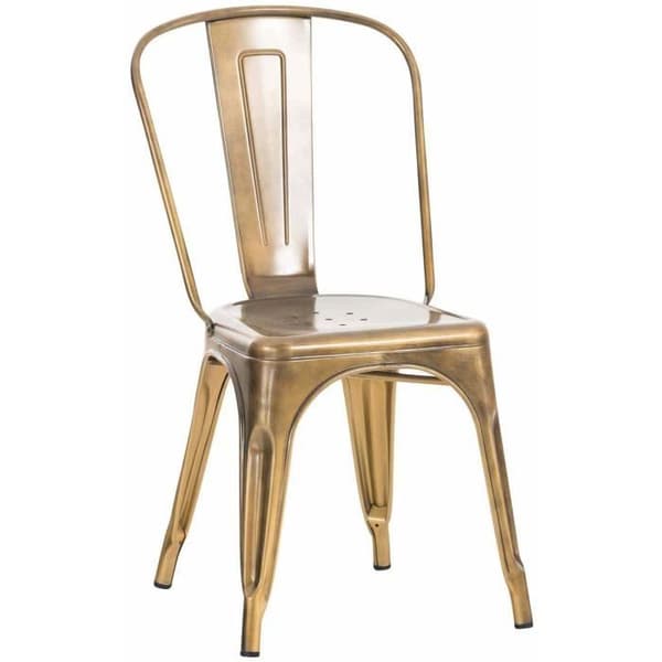 Stapelbar stol med industriell design Benedikt Original metallsäte, guld