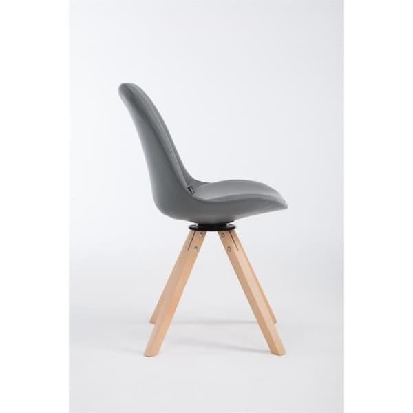 Snurrstol fyrkantiga ben Grey-Nature - CLP - Calais - Imiterat läder - Modernt - Design