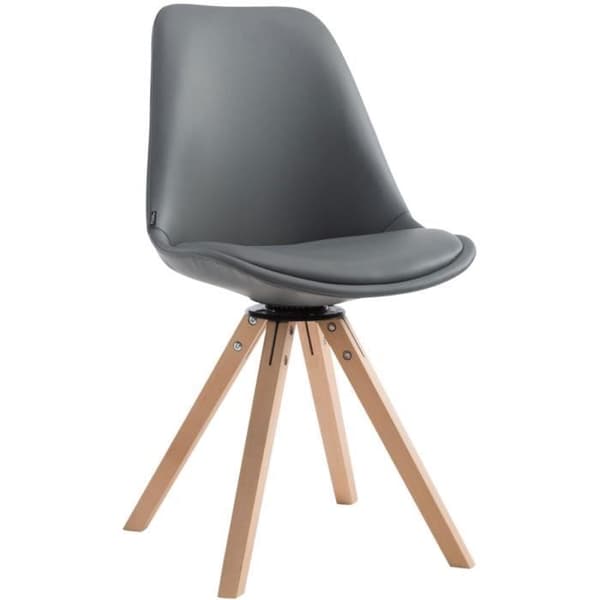 Snurrstol fyrkantiga ben Grey-Nature - CLP - Calais - Imiterat läder - Modernt - Design