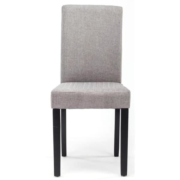 Set med 4 Ina matsalsstolar i tyg med hög rygg och träben, ljusgråsvart