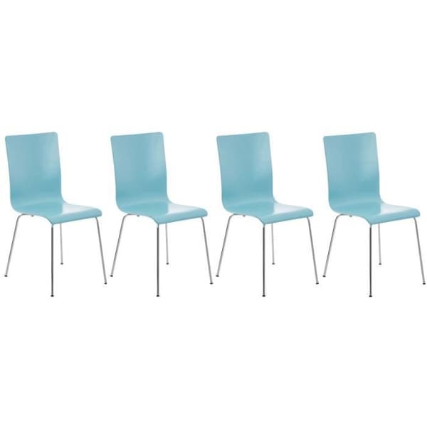 Set med 4 Pepe besöksstolar i trä - CLP - Modern - Design - Ljusblå