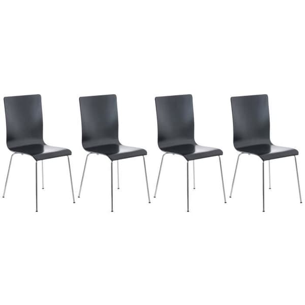 Set med 4 Pepe besöksstolar i trä - CLP - Svart - Ergonomisk design - Stabilitet