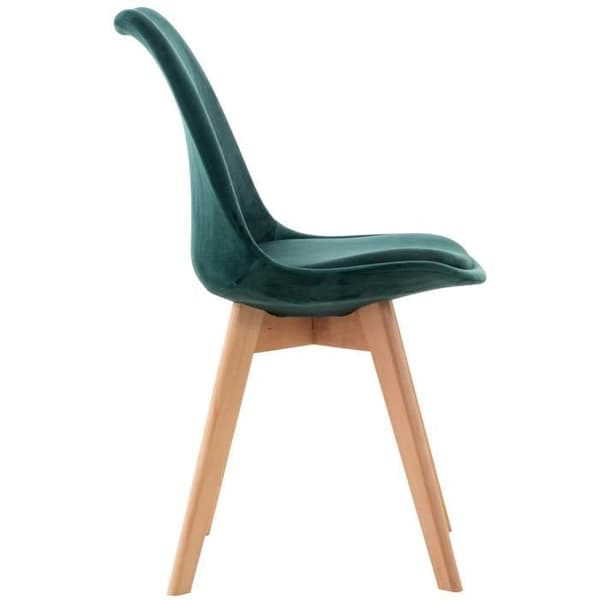 Set med 4 stolar - LinCHAVORNAY Velvet (grön)