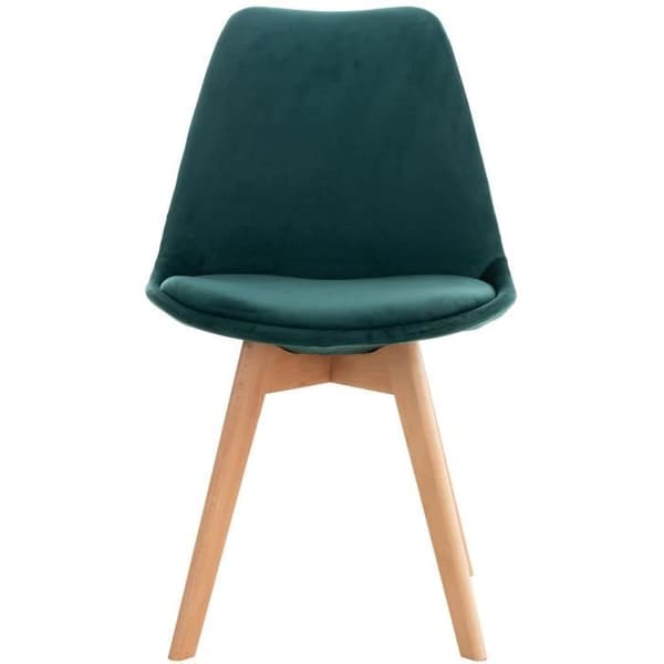 Set med 4 stolar - LinCHAVORNAY Velvet (grön)
