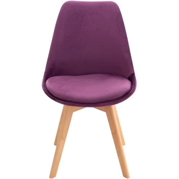 Set med 4 stolar - LinCHAVORNAY Velvet (Lilac)