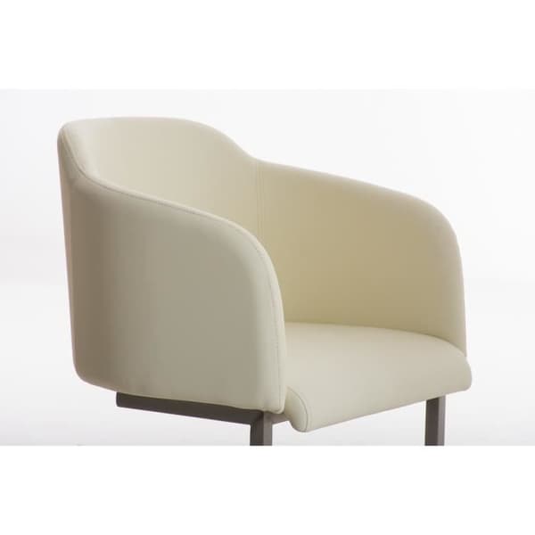 MAGNUS slädestol med armstöd i stål och PU som täcker 80 cm Cream - CLP - Contemporary - Design