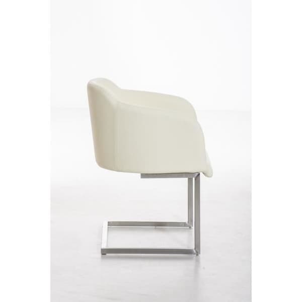 MAGNUS slädestol med armstöd i stål och PU som täcker 80 cm Cream - CLP - Contemporary - Design