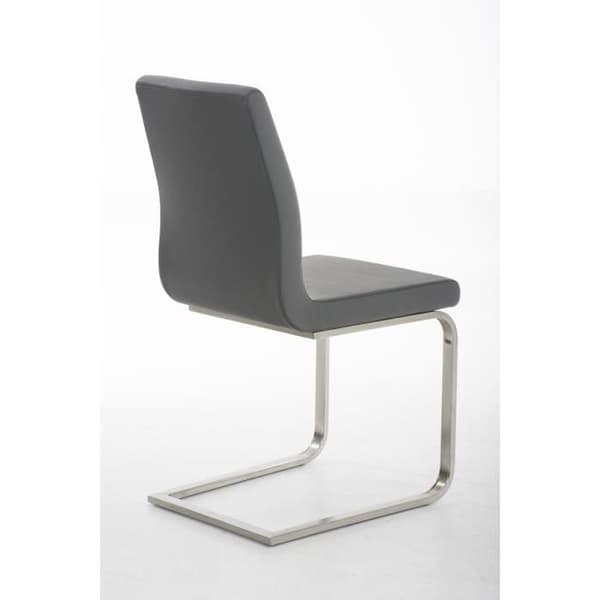 Belfort Cantilever stol i konstläder - CLP - Grå - Modern - Rostfritt stål - 1 sits