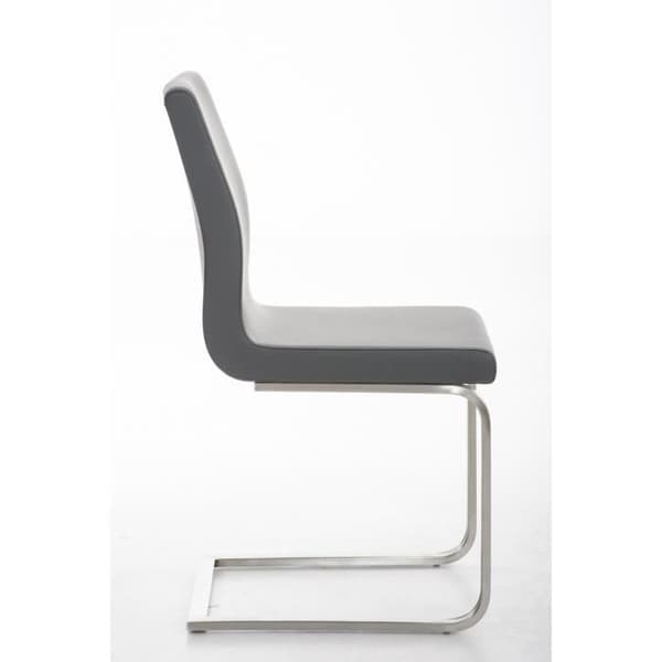 Belfort Cantilever stol i konstläder - CLP - Grå - Modern - Rostfritt stål - 1 sits