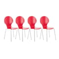 Miniatyrbild 2 av 4: DIEGO robusta staplingsstolar - CLP - Set om 4 - Träsits - Ergonomisk - Röd