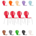 Miniatyrbild 1 av 4: DIEGO robusta staplingsstolar - CLP - Set om 4 - Träsits - Ergonomisk - Röd