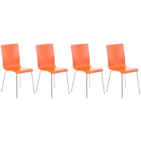 Set med 4 Pepe besöksstolar i trä - CLP - Contemporary - Design - Orange