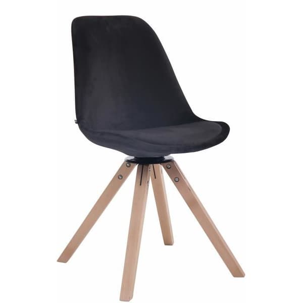 Troyes retro design matsalsstol i svart sammet - CLP - Vridbar sits