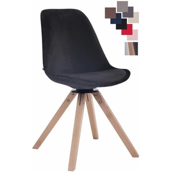 Troyes retro design matsalsstol i svart sammet - CLP - Vridbar sits