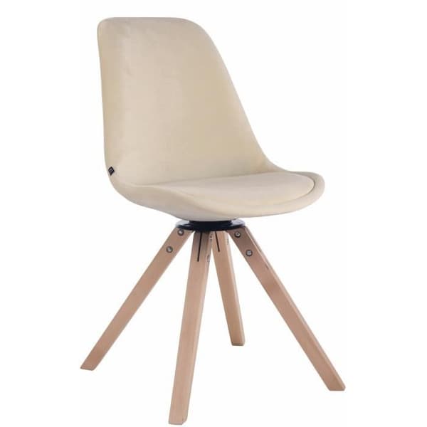 TROYES Retro Design Matsalsstol i sammet - CLP - Vridbar sits - Fyrkantigt trä