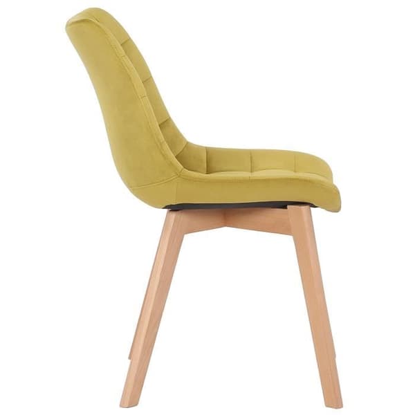 Passaic Velvet Dining Chair - CLP - Gul - Massivt trä - Skandinavisk - Modern