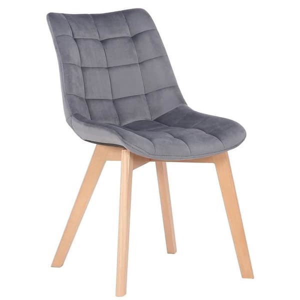 Passaic Velvet Dining Chair - CLP - Skandinavisk - Modern - Grå