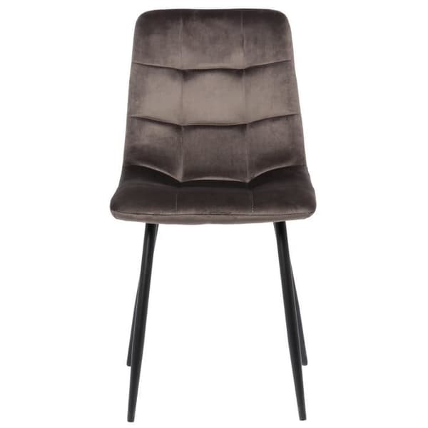 Set med 2 Tilde matsalsstolar - CLP - Grå - Sammet - Bekväm och design