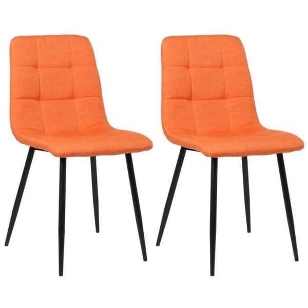 Set med 2 Tilde matsalsstolar - CLP - Orange - Metall - Bekväm och design