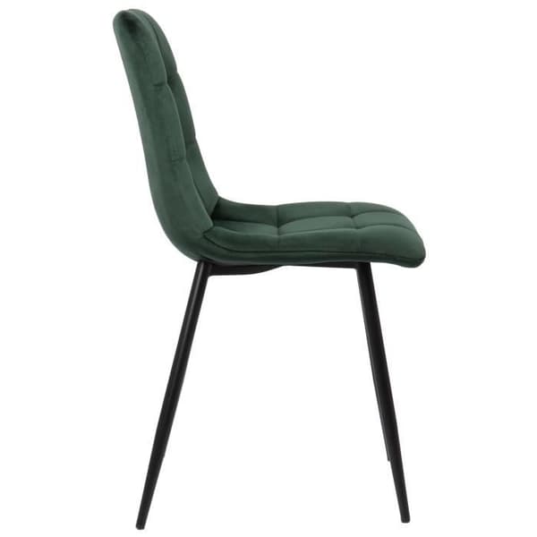 Set med 2 Tilde matsalsstolar - CLP - Grön - Sammet - Bekväm och design