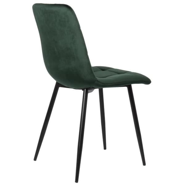 Set med 2 Tilde matsalsstolar - CLP - Grön - Sammet - Bekväm och design